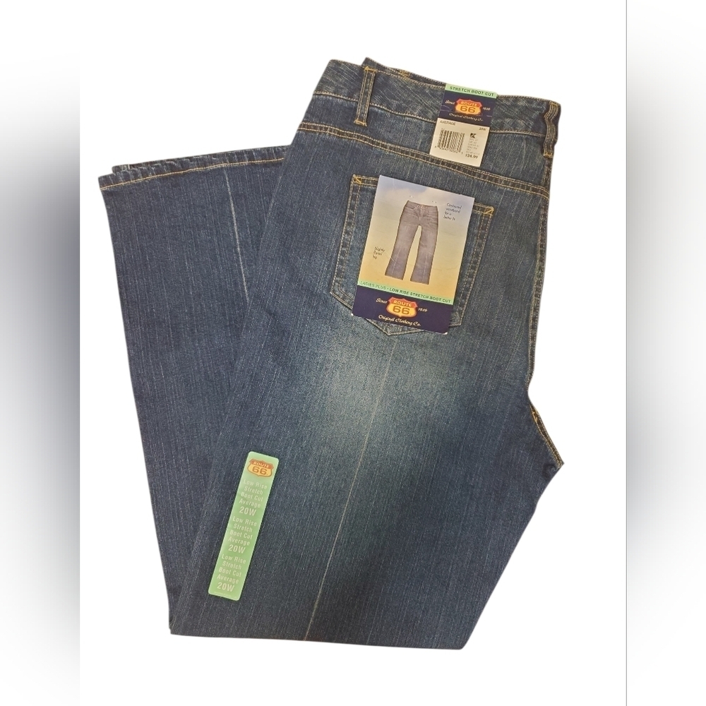 Route 66 Low Rise Boot Cut Strech Blue Jeans Size 20W Flared Leg.